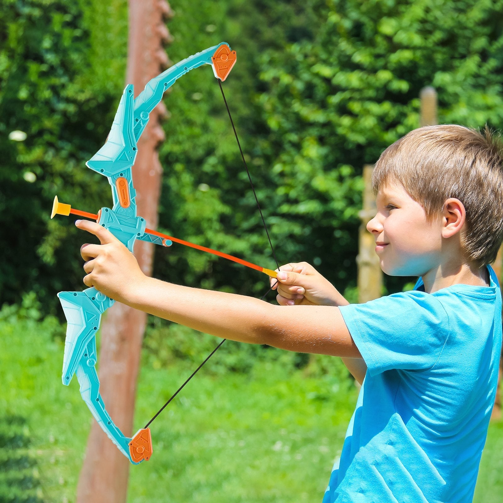 VEVOR Bow and Arrow Set for Kids, 2 Pack LED Light Up Archery Set with 20 Suction Cup Arrows, Standing Target, 2 Quivers, 3 Target Cans, Outdoor Toy Birthday Gift for Boys & Girls 6 7 8 9 10+ Year Old 