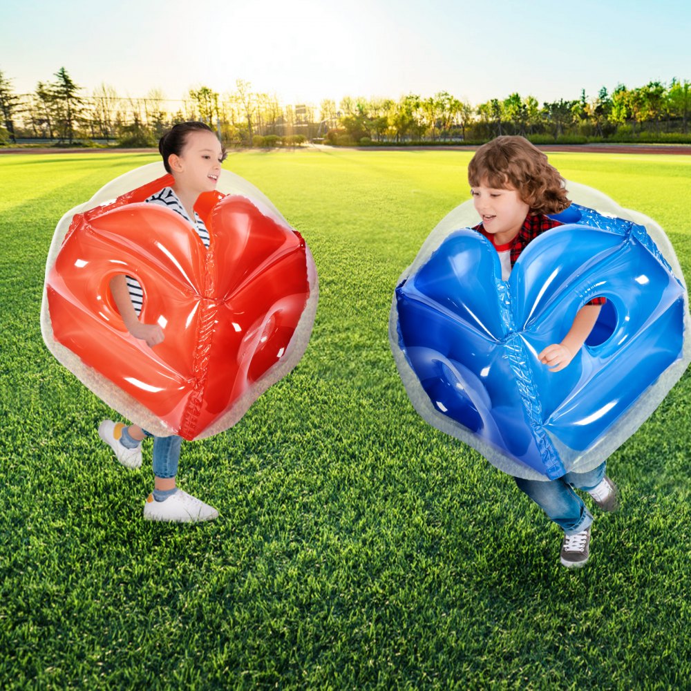 VEVOR Inflatable Bumper Balls 2-Pack, 2FT/0.6M Body Sumo Zorb Balls for Kids, Durable PVC Human Hamster Bubble Balls for Child Outdoor Team Gaming Play, Bumper Bopper Toys for Playground, Yard, Park 