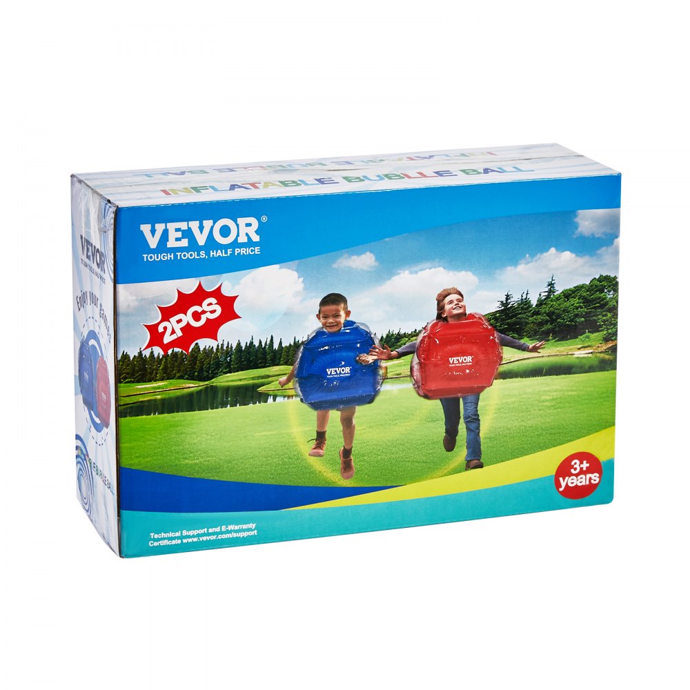 VEVOR Inflatable Bumper Balls 2-Pack, 2FT/0.6M Body Sumo Zorb Balls for Kids, Durable PVC Human Hamster Bubble Balls for Child Outdoor Team Gaming Play, Bumper Bopper Toys for Playground, Yard, Park 
