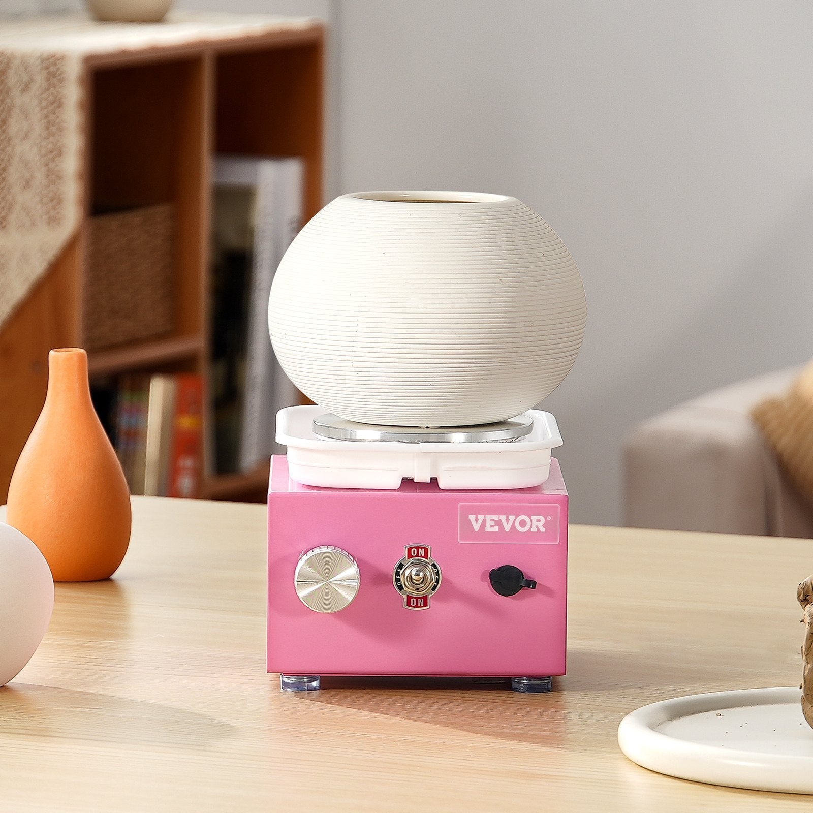 VEVOR Mini Pottery Wheel Electric Ceramic Wheel Machine 0-320RPM Speed Pink 
