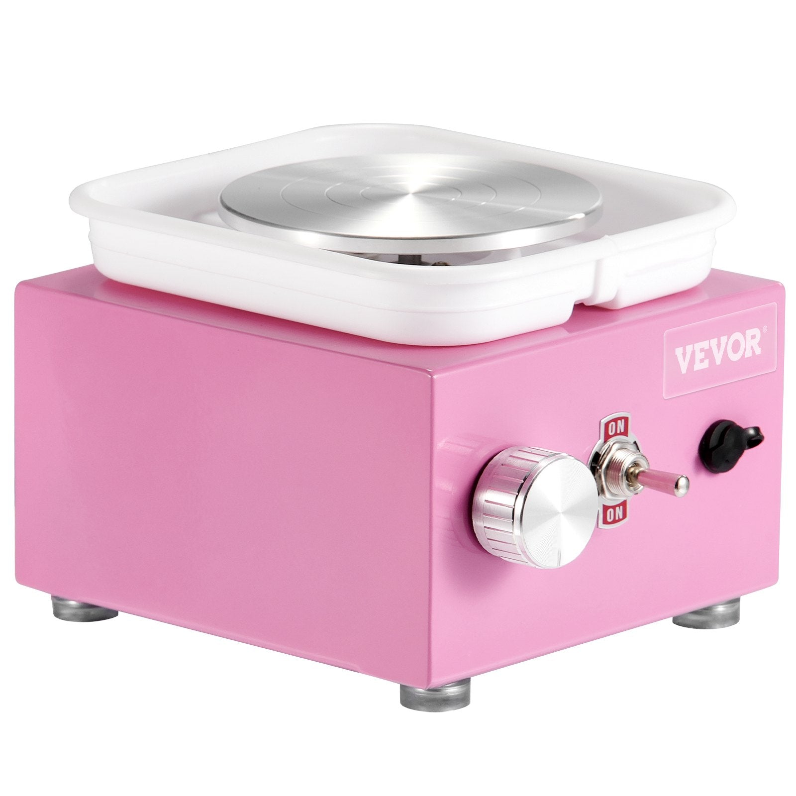VEVOR Mini Pottery Wheel Electric Ceramic Wheel Machine 0-320RPM Speed Pink 