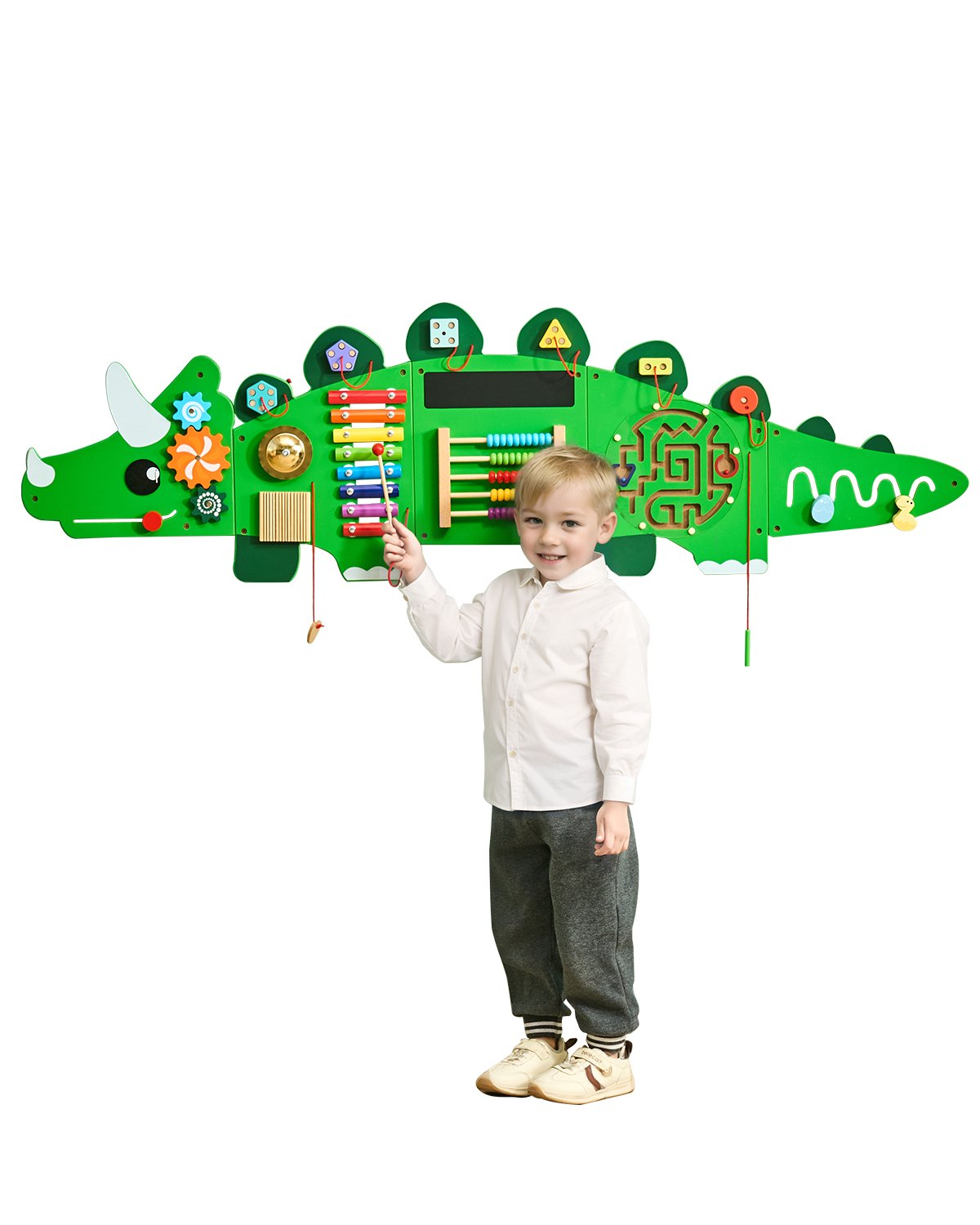 VEVOR Dinosaur Activity Wall Busy Board Panels 11 Activities Sensory Wall Panel 