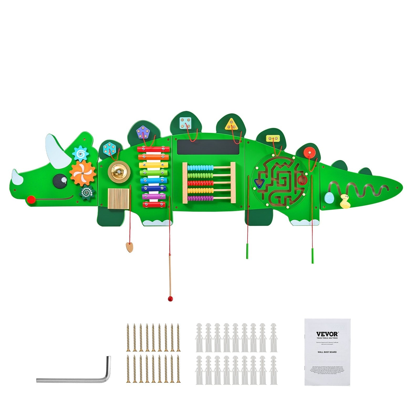 VEVOR Dinosaur Activity Wall Busy Board Panels 11 Activities Sensory Wall Panel 