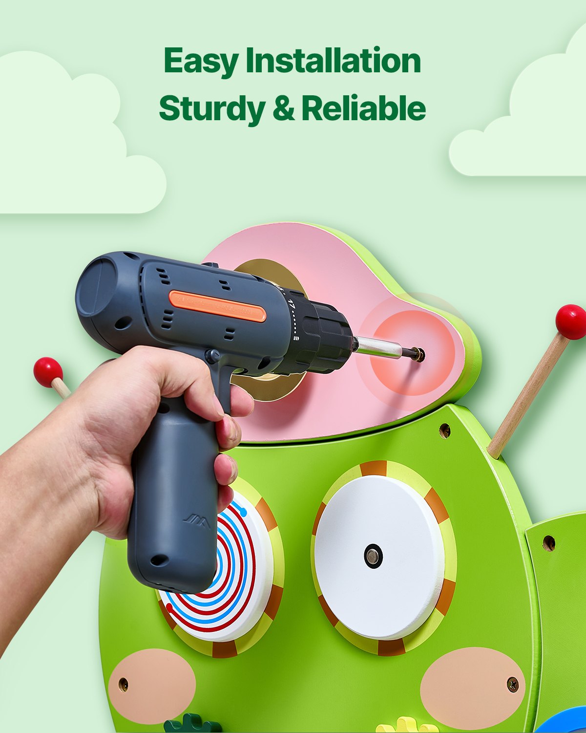 VEVOR Caterpillar Activity Wall Busy Board Panels 12 Activities Sensory Wall Toy 