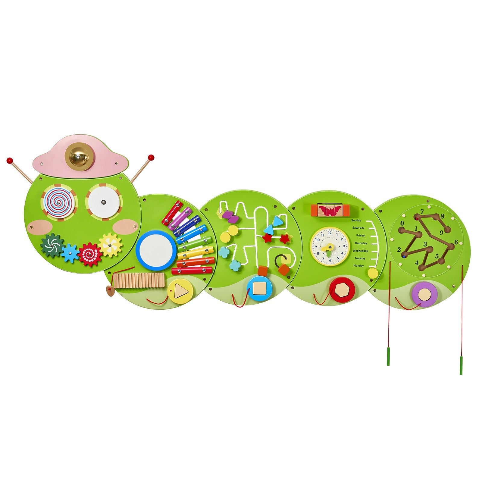 VEVOR Caterpillar Activity Wall Busy Board Panels 12 Activities Sensory Wall Toy 