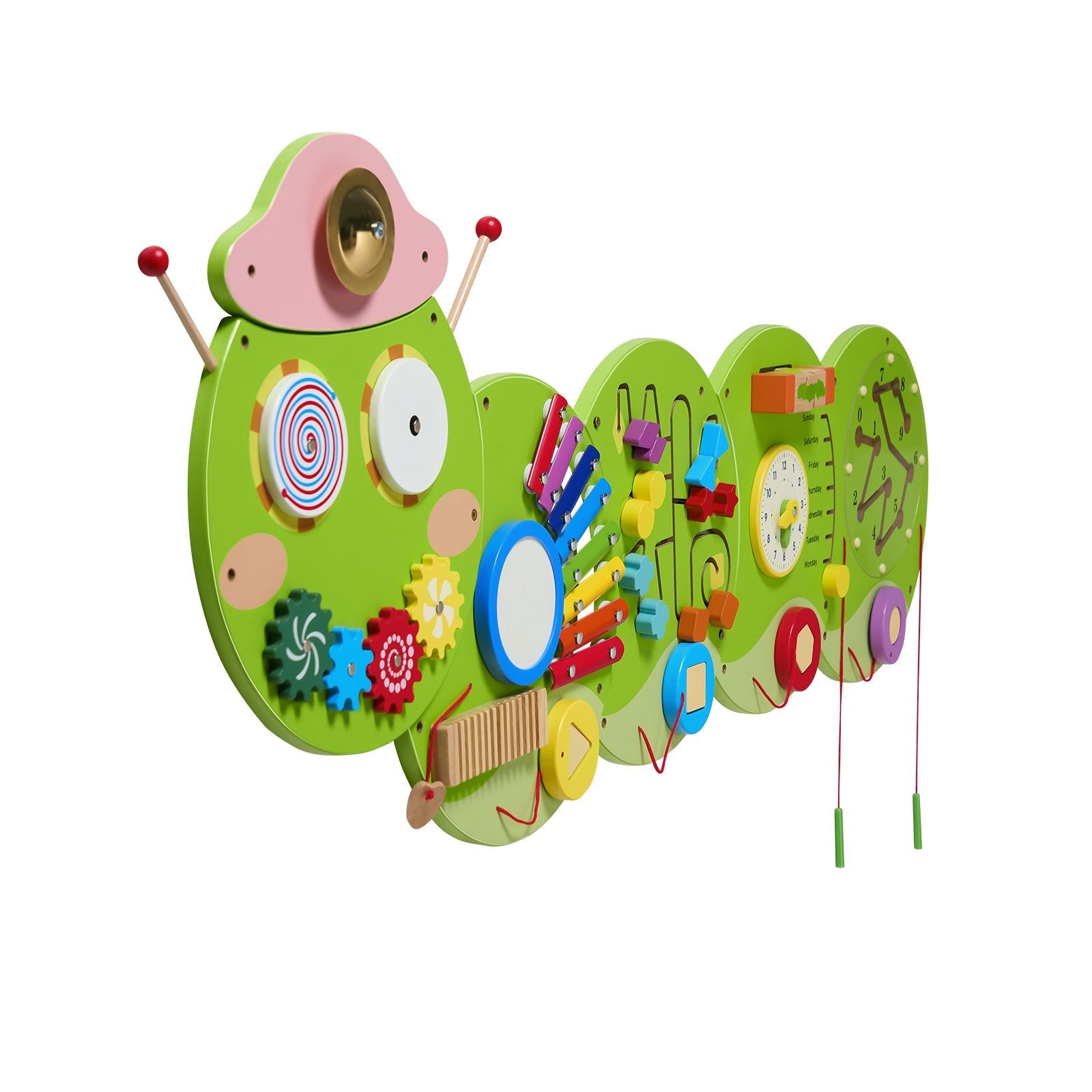 VEVOR Caterpillar Activity Wall Busy Board Panels 12 Activities Sensory Wall Toy 