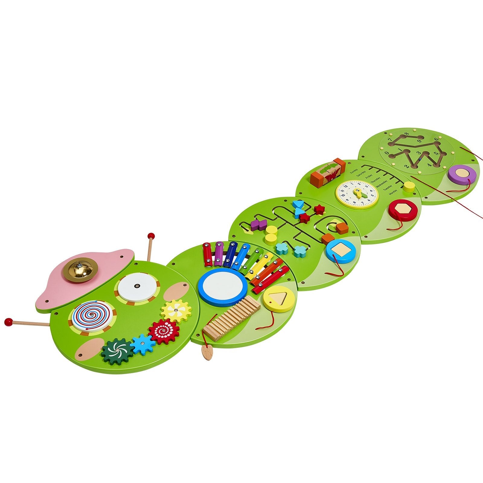 VEVOR Caterpillar Activity Wall Busy Board Panels 12 Activities Sensory Wall Toy 