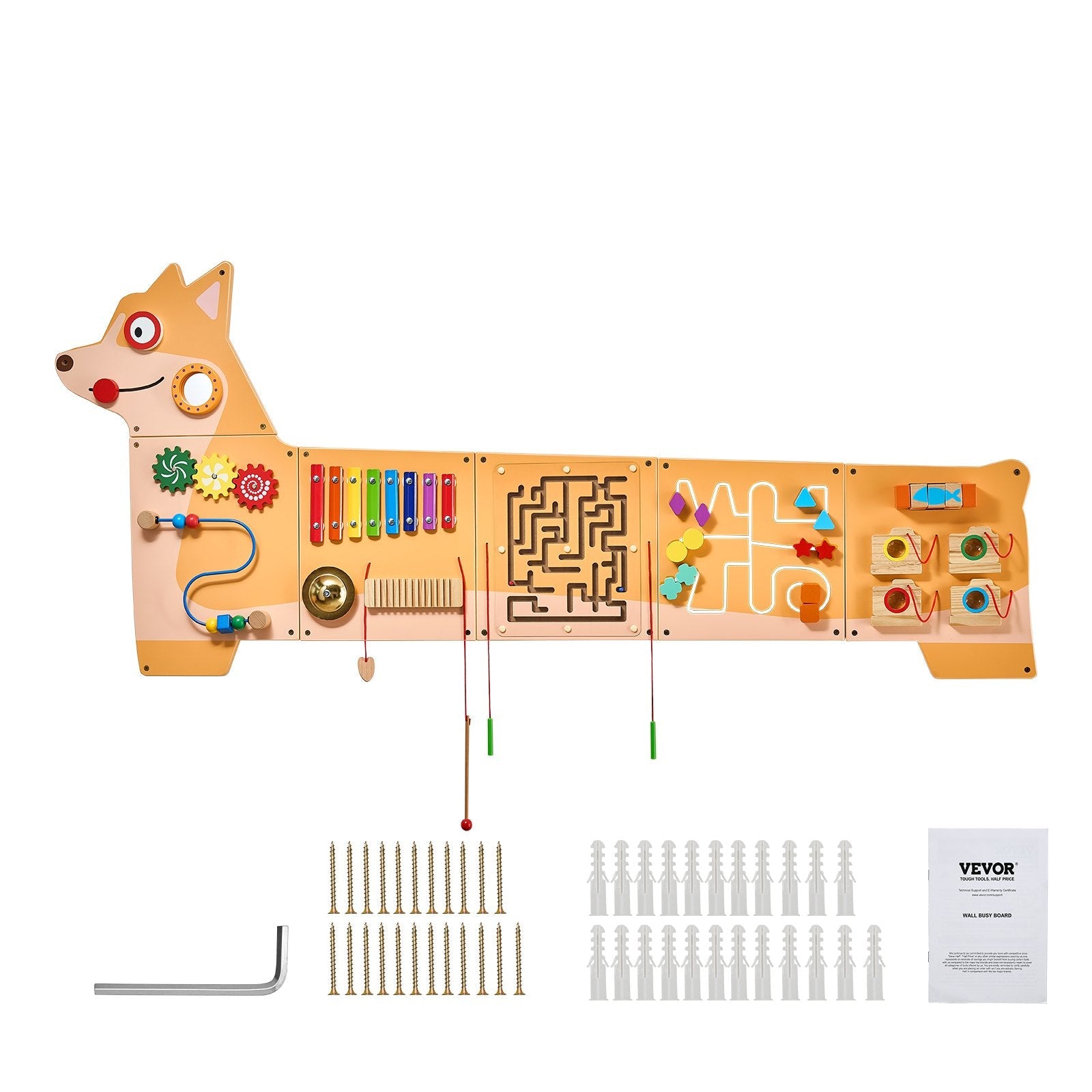 VEVOR Puppy Activity Wall Busy Board Panels 12 Activities Sensory Wall Panel 