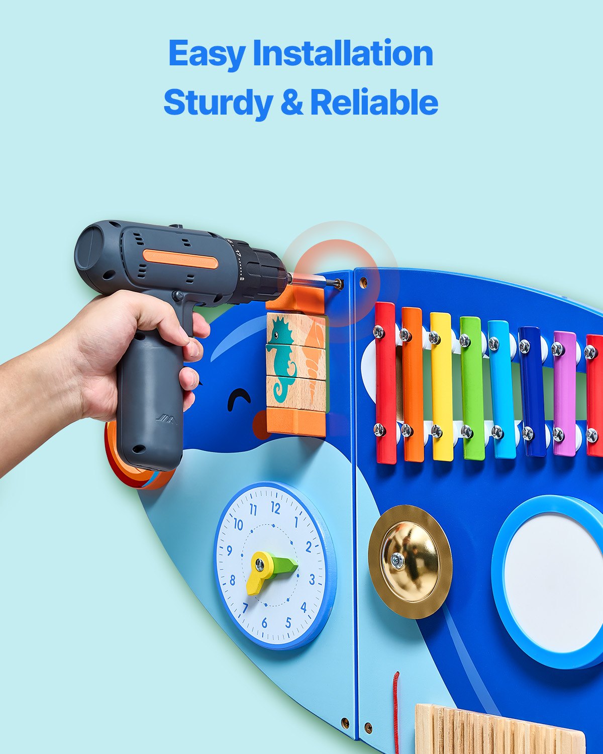 VEVOR Orca Activity Wall Busy Board Panels 12 Activities Sensory Wall Panel 