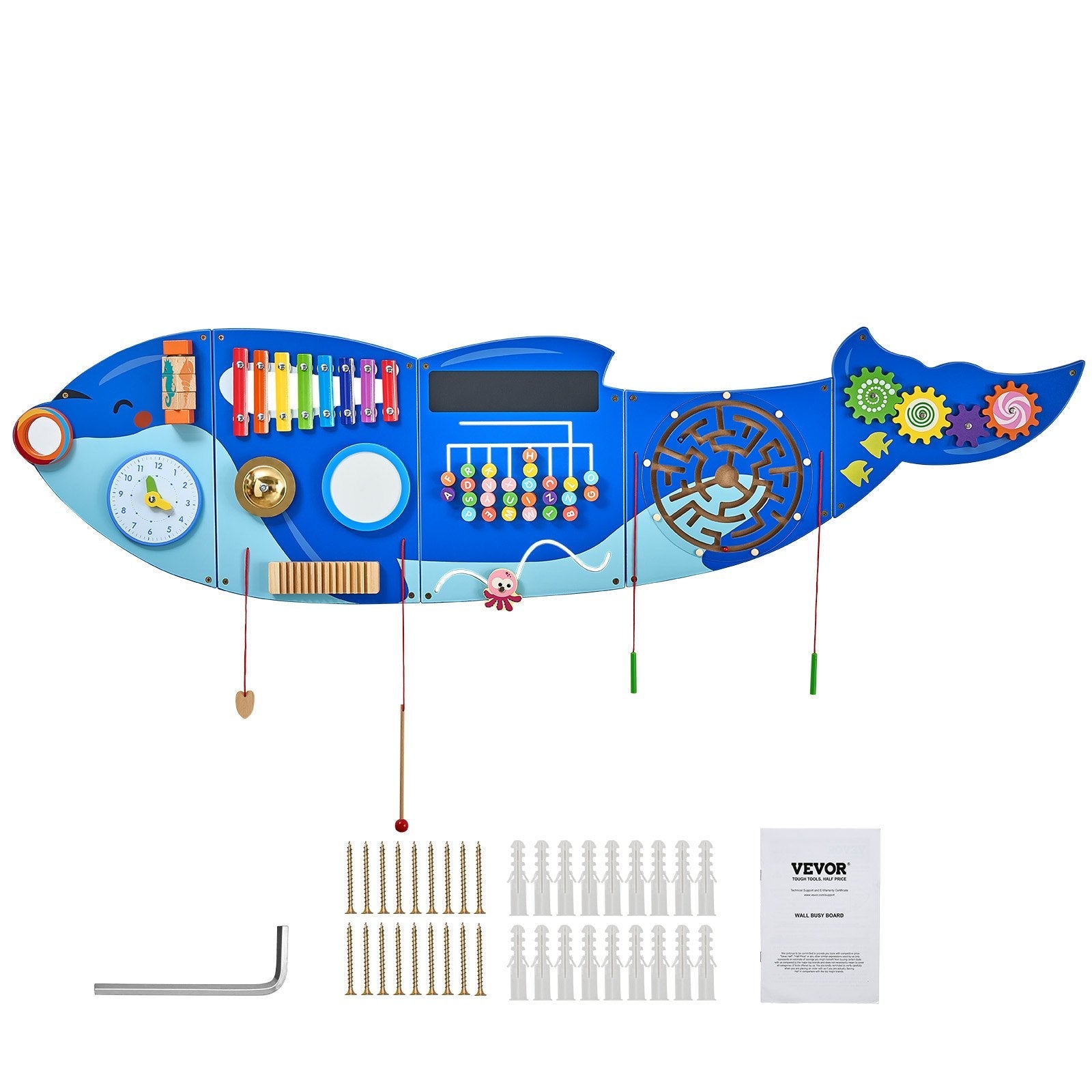 VEVOR Orca Activity Wall Busy Board Panels 12 Activities Sensory Wall Panel 