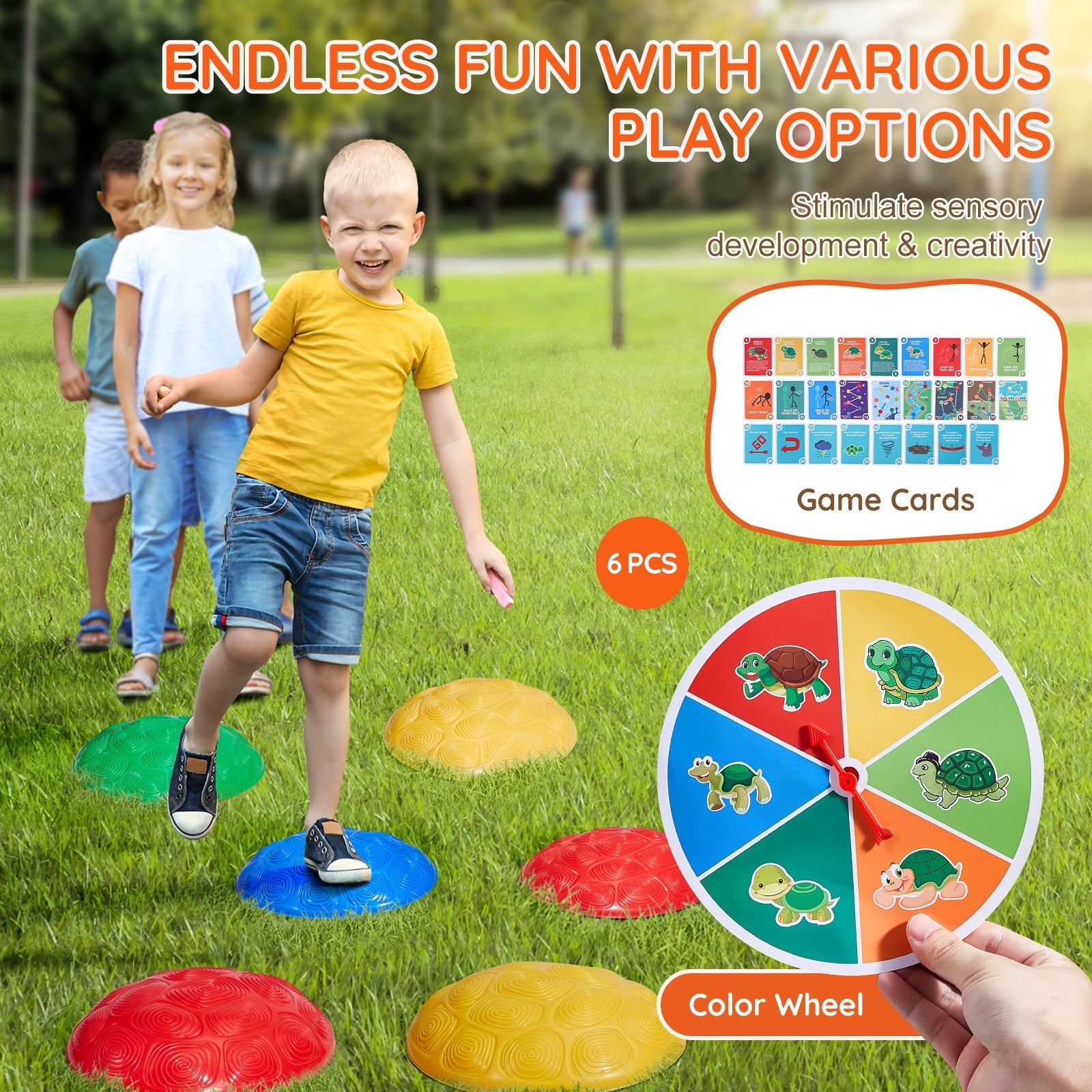 VEVOR Kids Balance Stepping Stones Sensory Obstacle Course 6 PCS Outdoor Indoor 