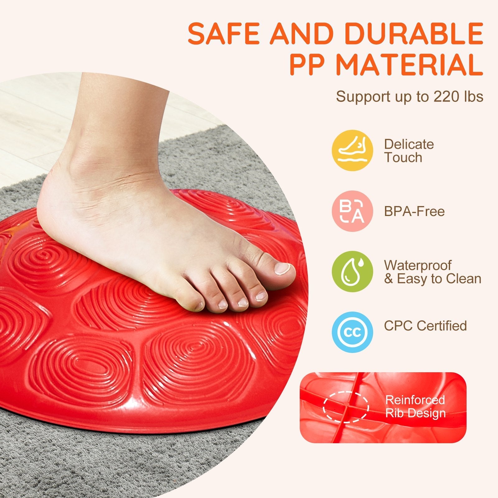 VEVOR Kids Balance Stepping Stones Sensory Obstacle Course 6 PCS Outdoor Indoor 