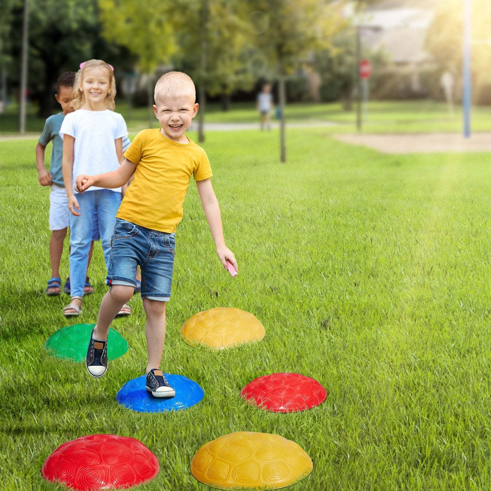 VEVOR Kids Balance Stepping Stones Sensory Obstacle Course 6 PCS Outdoor Indoor 