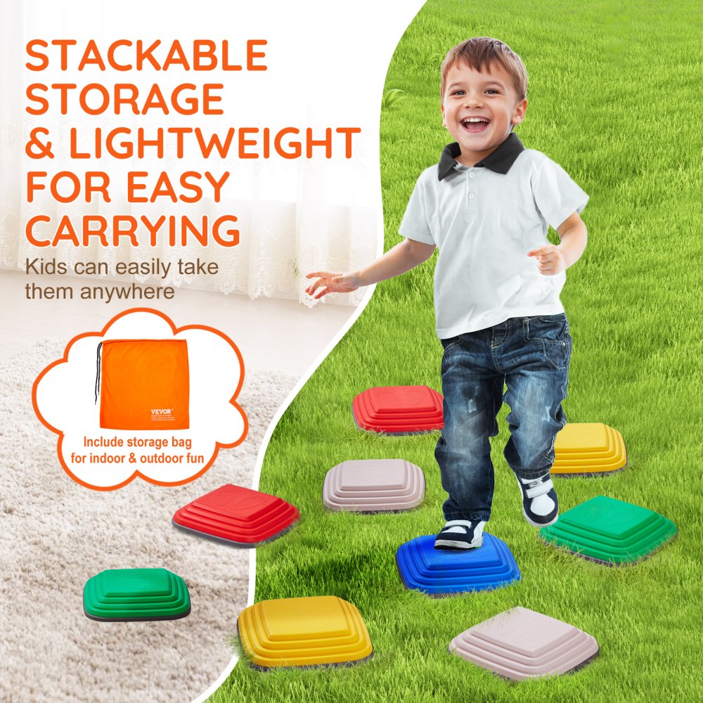VEVOR Kids Balance Stepping Stones Sensory Obstacle Course 10 PCS Outdoor Indoor 