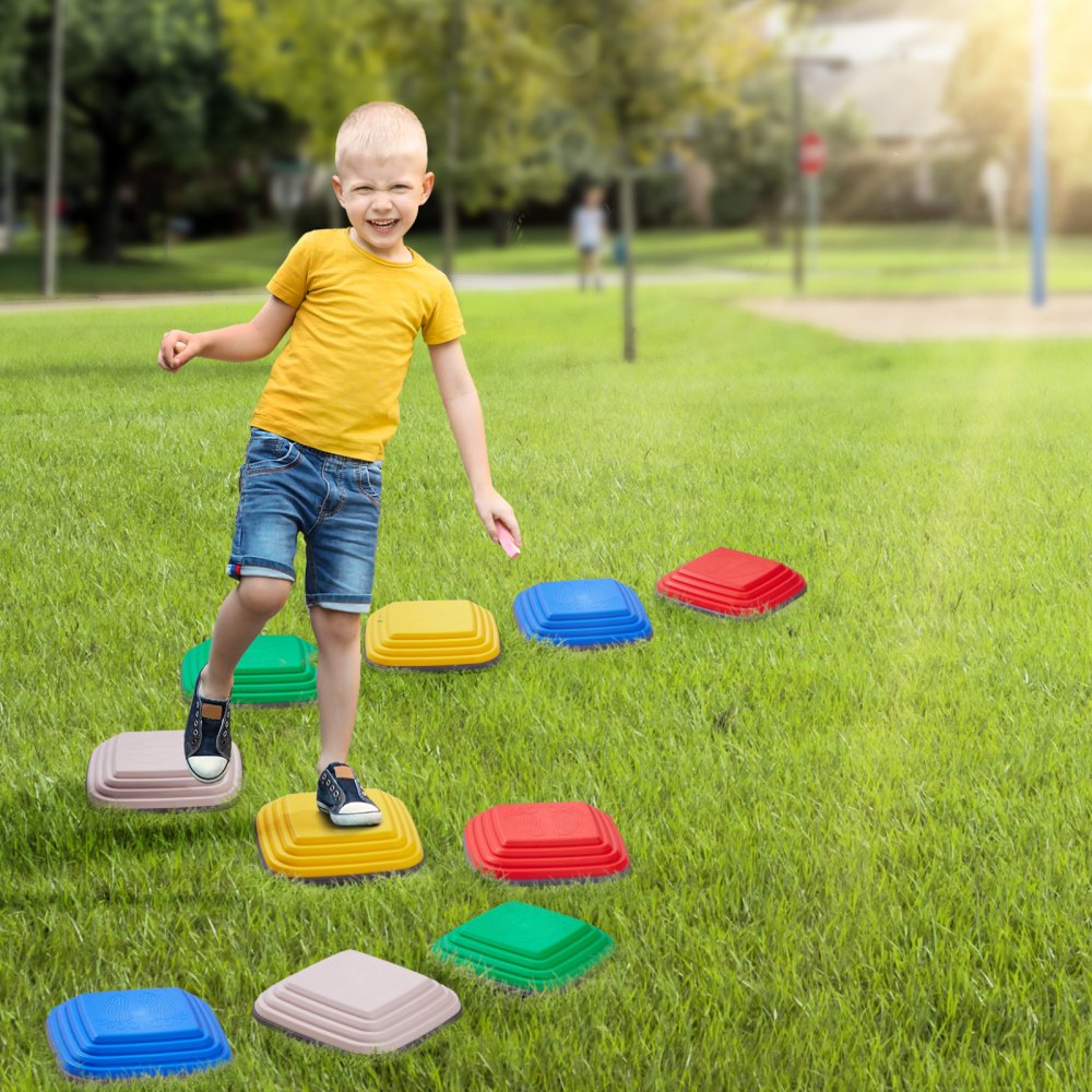 VEVOR Kids Balance Stepping Stones Sensory Obstacle Course 10 PCS Outdoor Indoor 