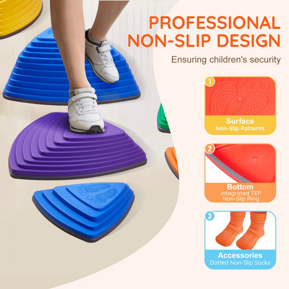 VEVOR Kids Balance Stepping Stones Sensory Obstacle Course 12 PCS Outdoor Indoor 