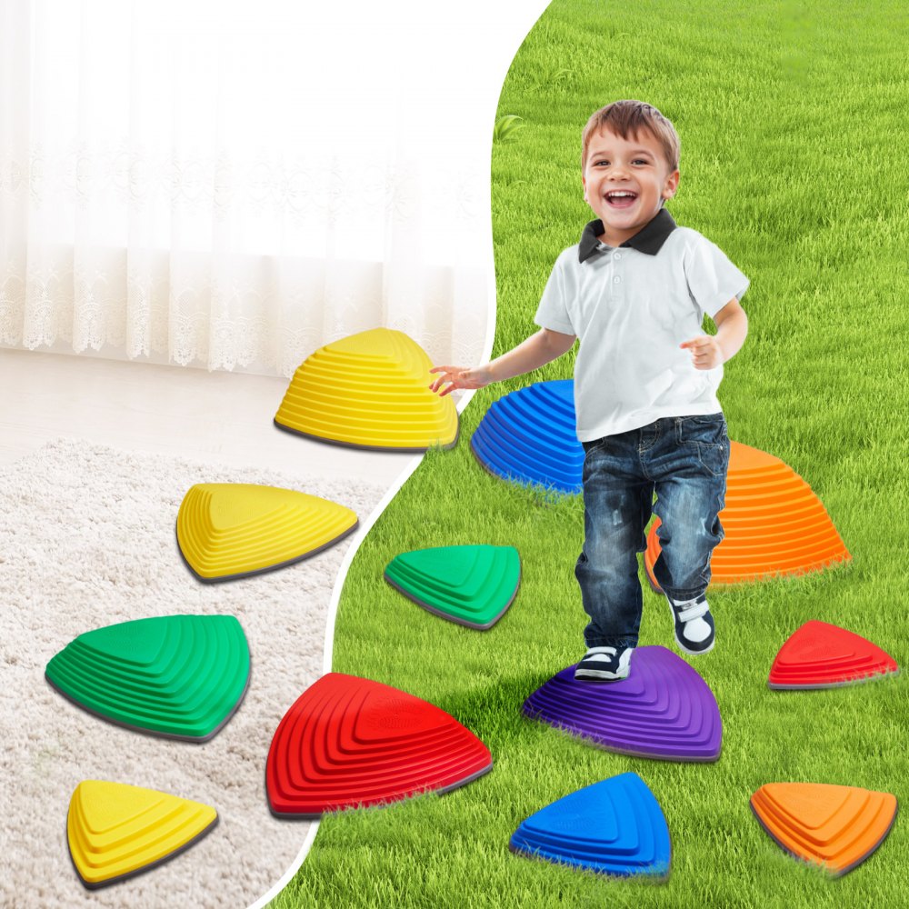 VEVOR Kids Balance Stepping Stones Sensory Obstacle Course 12 PCS Outdoor Indoor 