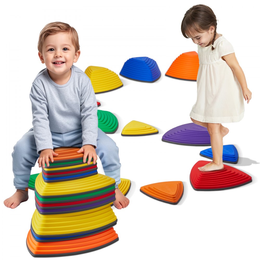 VEVOR Kids Balance Stepping Stones Sensory Obstacle Course 12 PCS Outdoor Indoor 