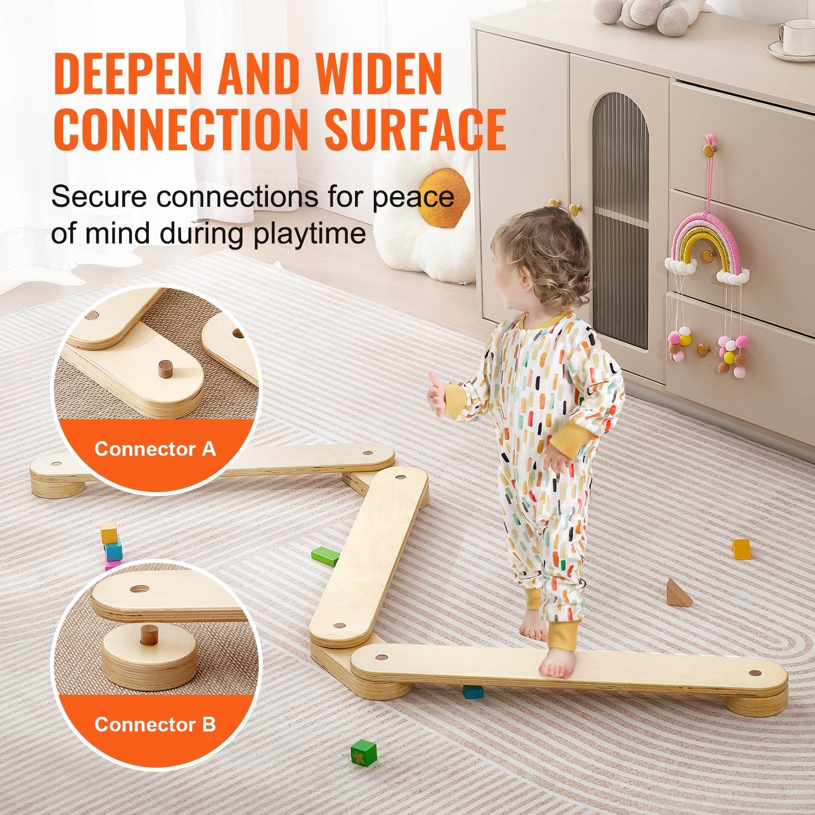 VEVOR Kids Balance Beam Stepping Stones Gymnastics Children Balance Board 3 PCS 