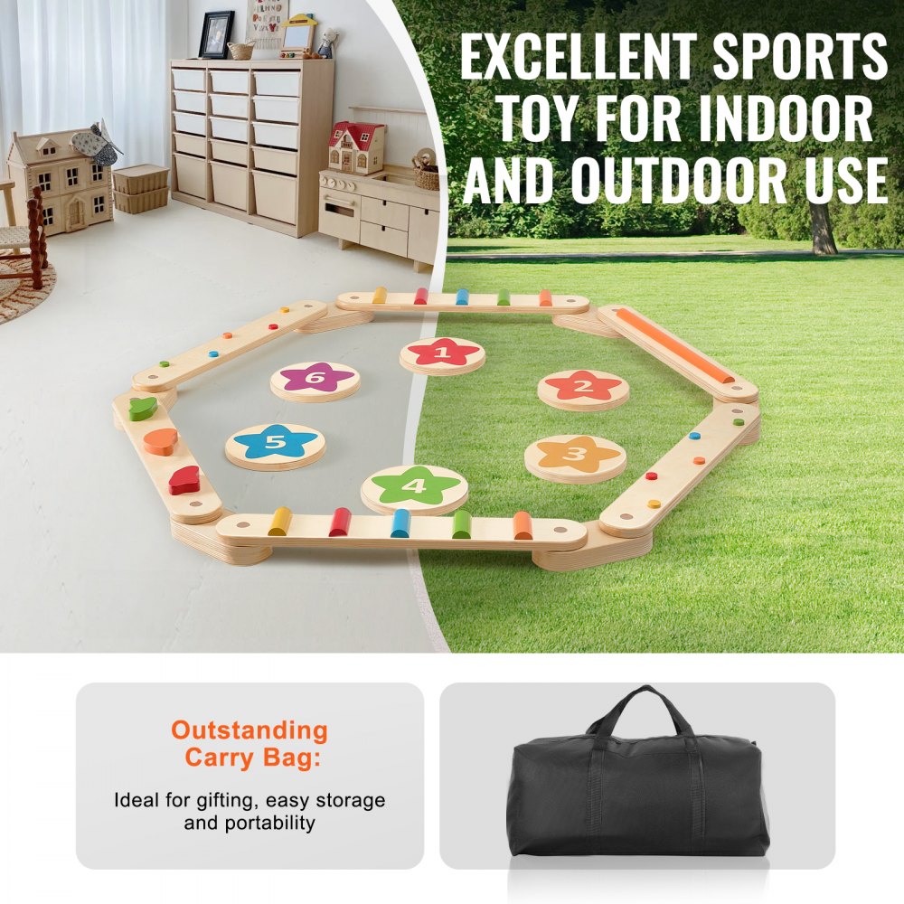 VEVOR Kids Balance Beam Stepping Stones Gym Obstacle Children Balance Board 6PCS 