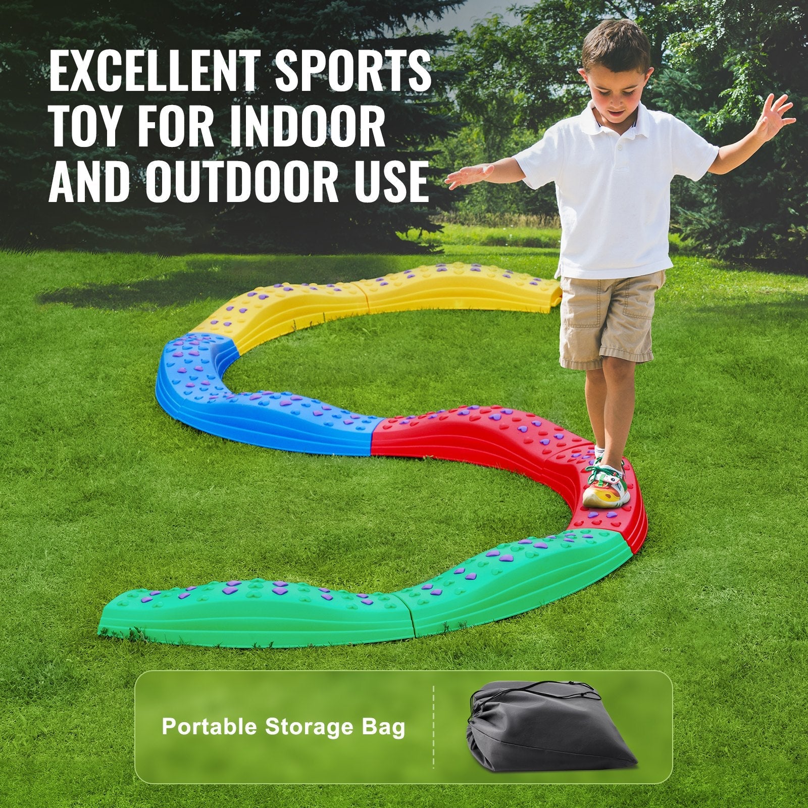 VEVOR Kids Balance Beam Stepping Stones Gymnastics Children Balance Board 8 PCS 
