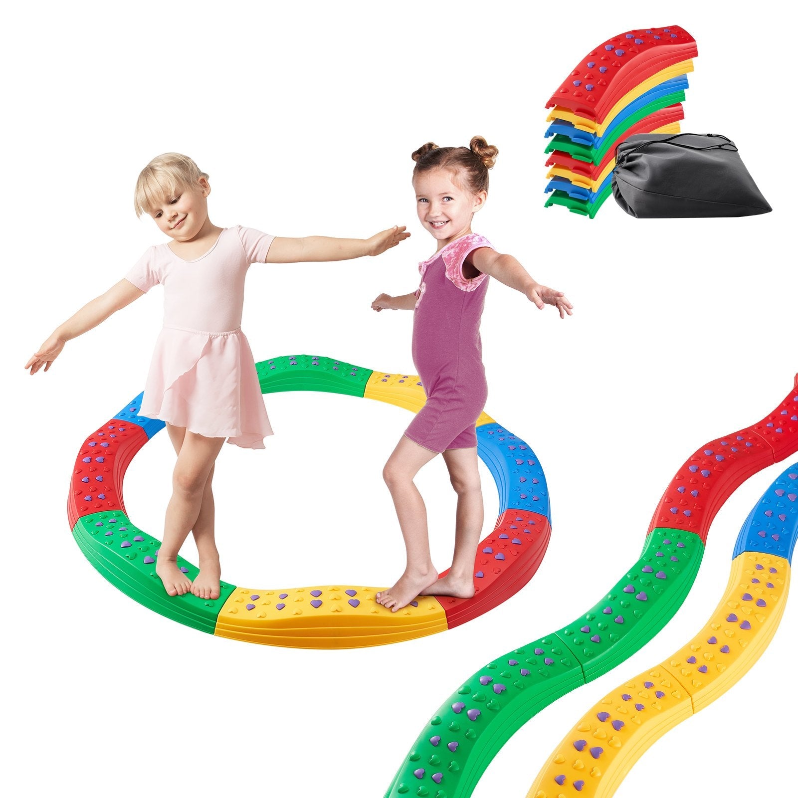 VEVOR Kids Balance Beam Stepping Stones Gymnastics Children Balance Board 8 PCS 