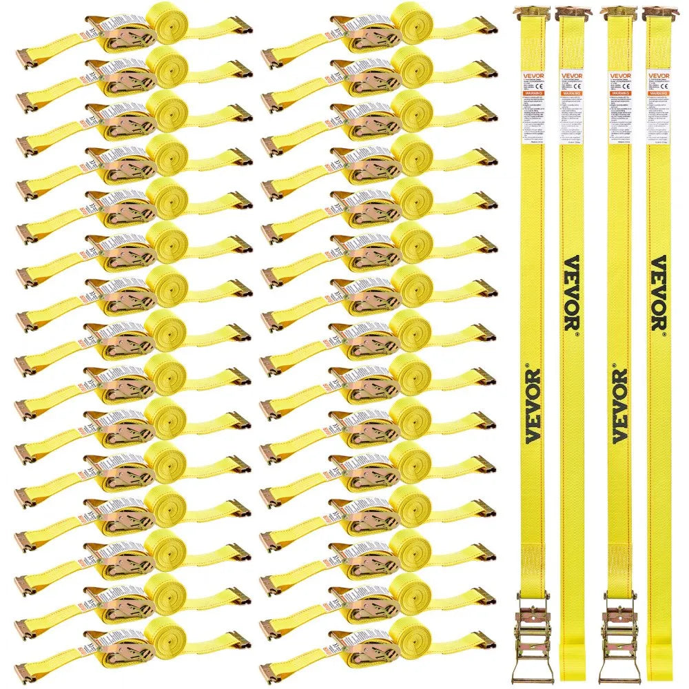 Ratchet Straps, 2" x 15' E-Track Tie Down Straps – 30 Pack | 4400 lb Break Strength | Heavy Duty Cargo Securement