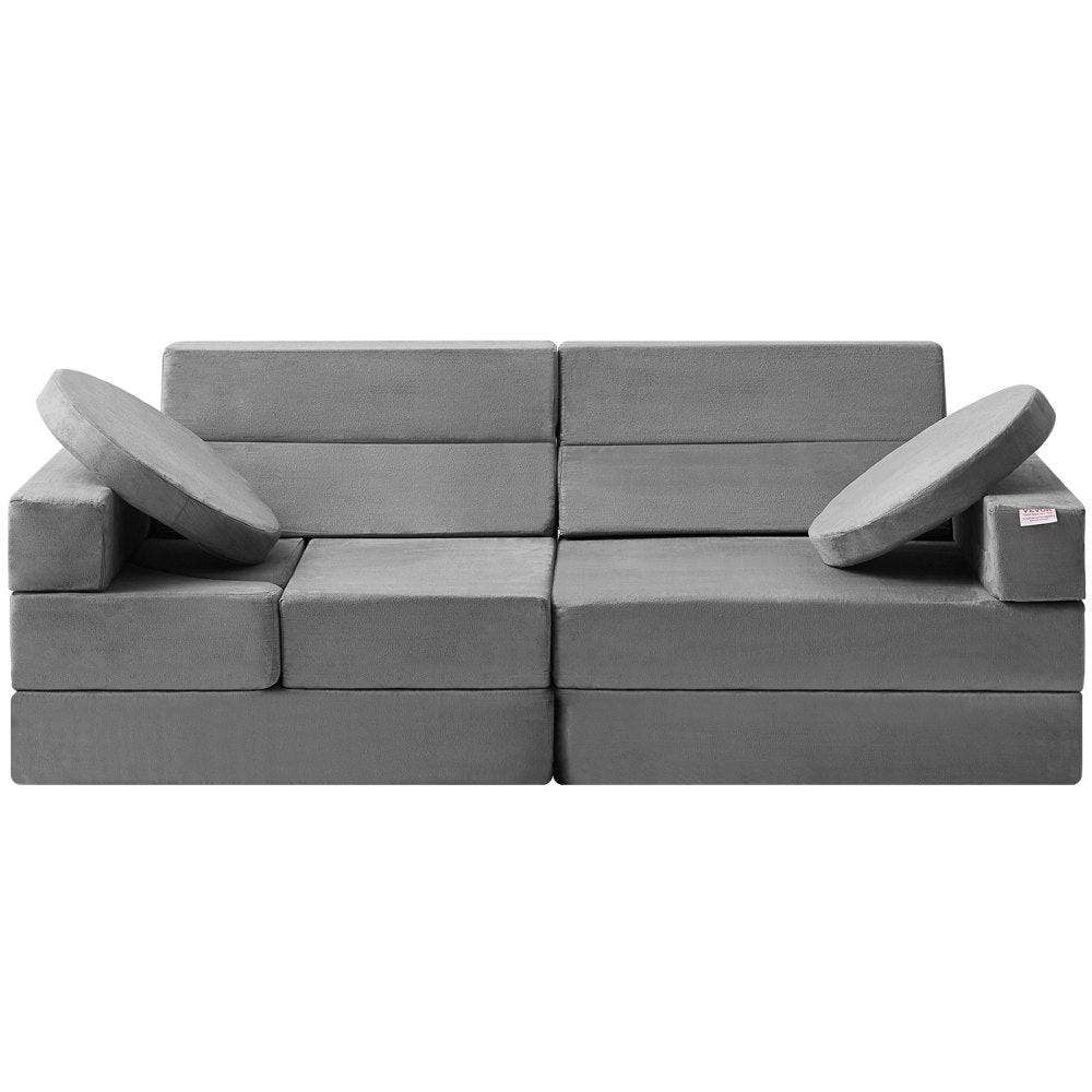VEVOR Play Couch, 15pcs Modular Kids Nugget Couch, Toddler Foam Sofa Couch with High-density 25D Sponge for Playing, Creativing, Sleeping, Imaginative Kids Furniture for Bedroom and Playroom 