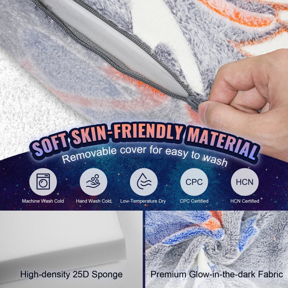 VEVOR Modular Kids Play Couch 4Pcs DIY Glow in the Dark Toddler Chair Grey 