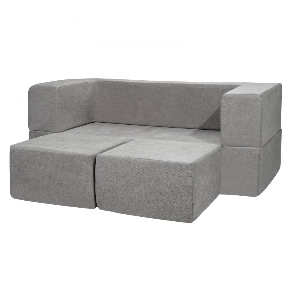 VEVOR Modular Kids Play Couch 4Pcs DIY Creative Child Sectional Sofa Dark Grey 