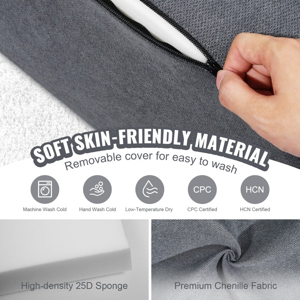 VEVOR Modular Kids Play Couch 10Pcs DIY Creative Toddler Sectional Sofa Grey 