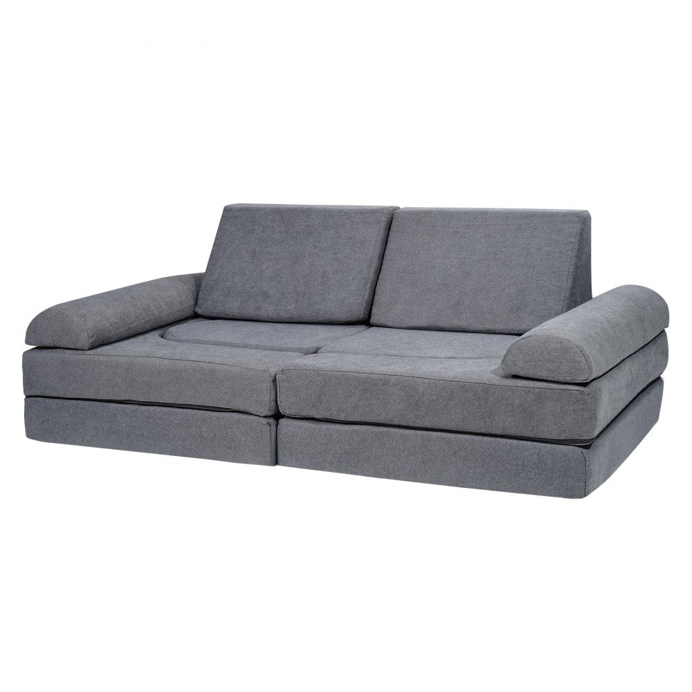 VEVOR Modular Kids Play Couch 10Pcs DIY Creative Toddler Sectional Sofa Grey 