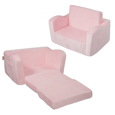 VEVOR Baby Chair Foldable 2-in-1 Comfy Baby Lounger Couch Kids Sofa Pink 