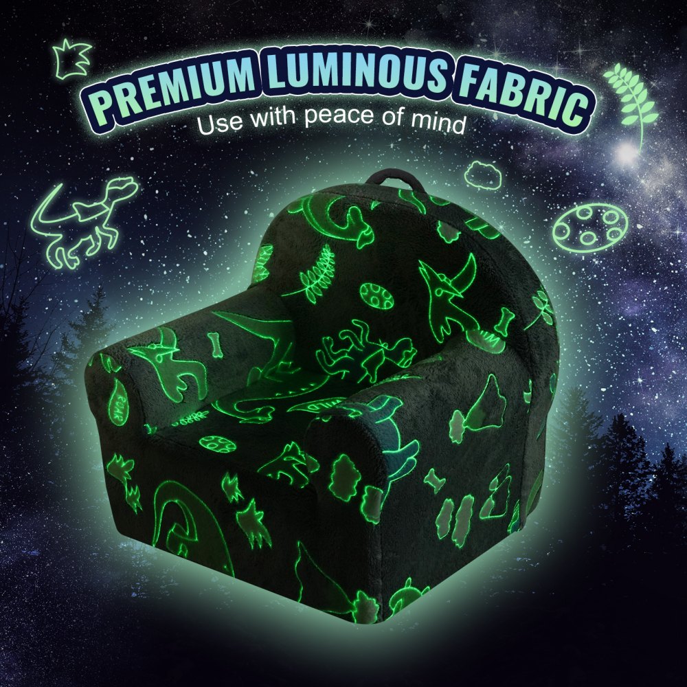 VEVOR Toddler Chair Glow in the Dark Plush Baby Chair Playroom Furniture Grey 