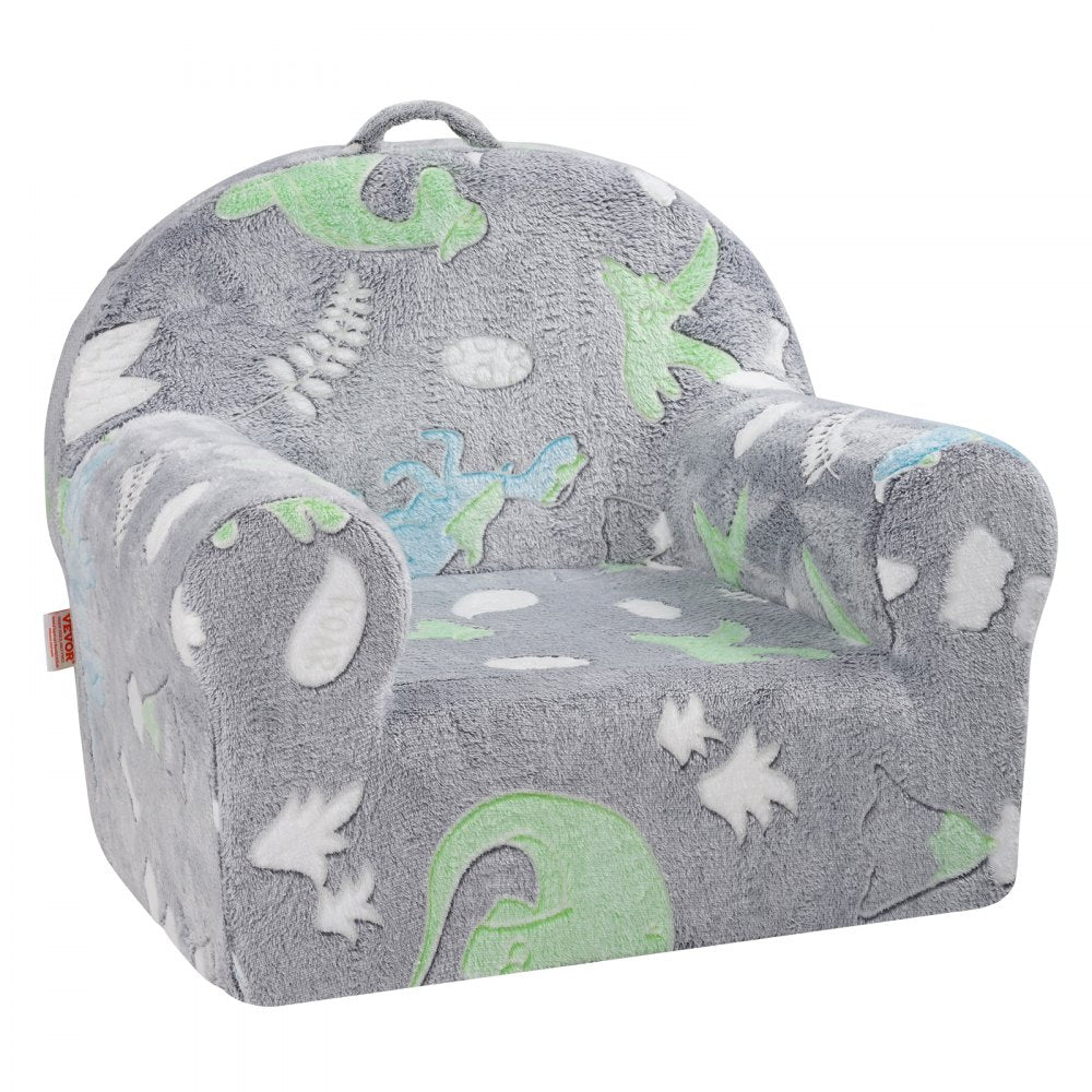 VEVOR Toddler Chair Glow in the Dark Plush Baby Chair Playroom Furniture Grey 