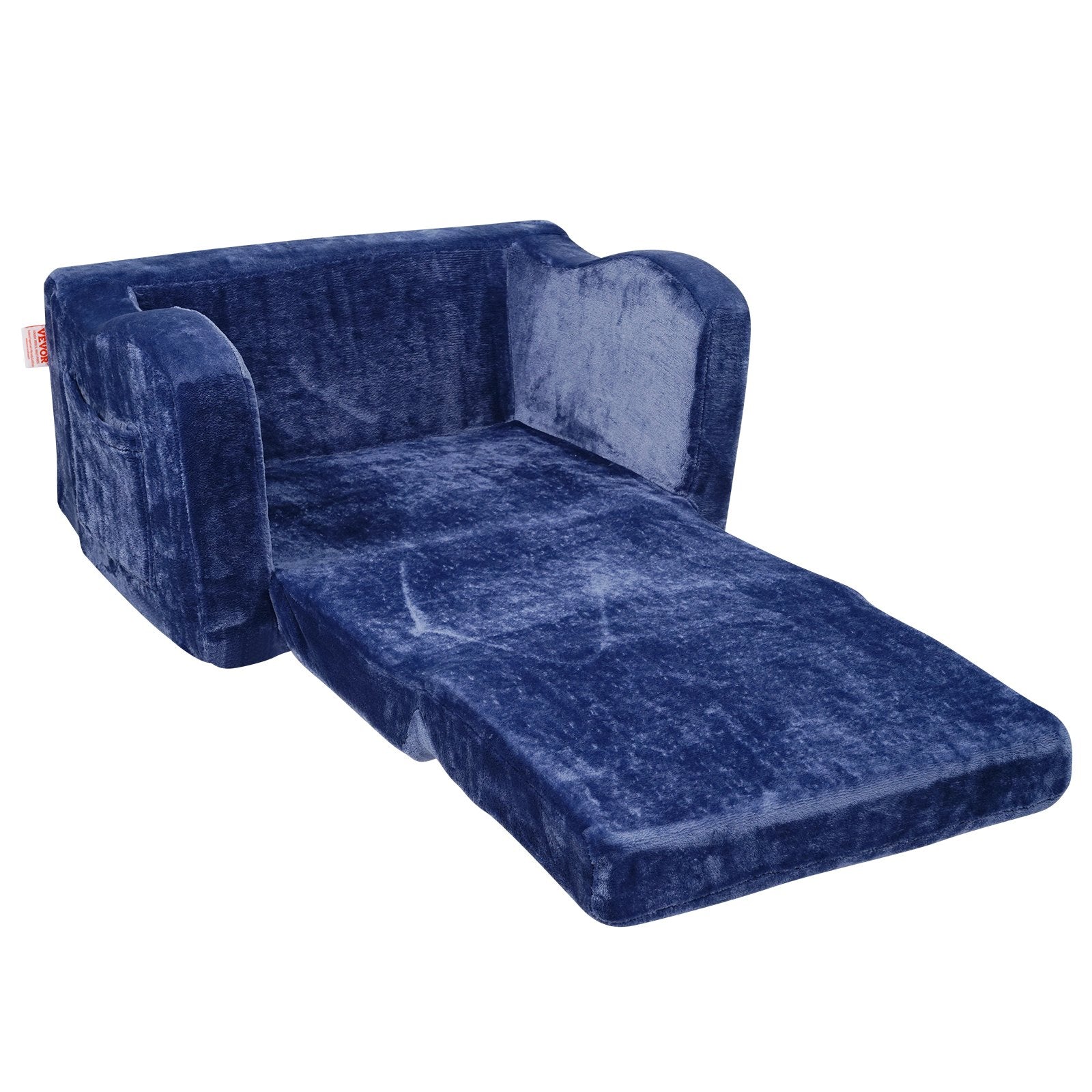 VEVOR Baby Chair Foldable 2-in-1 Comfy Baby Lounger Couch Kids Sofa Blue 