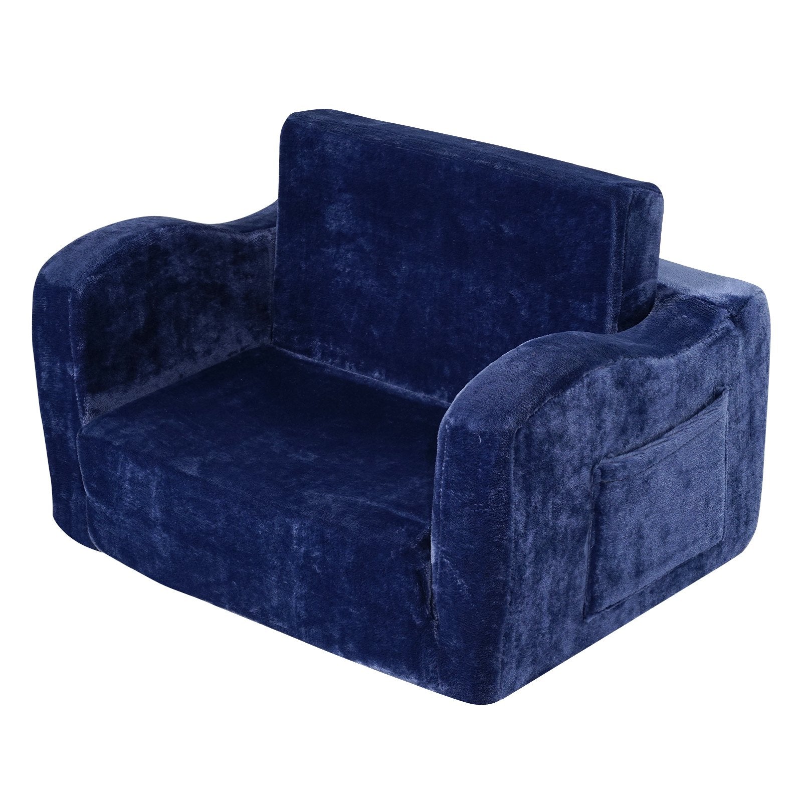 VEVOR Baby Chair Foldable 2-in-1 Comfy Baby Lounger Couch Kids Sofa Blue 