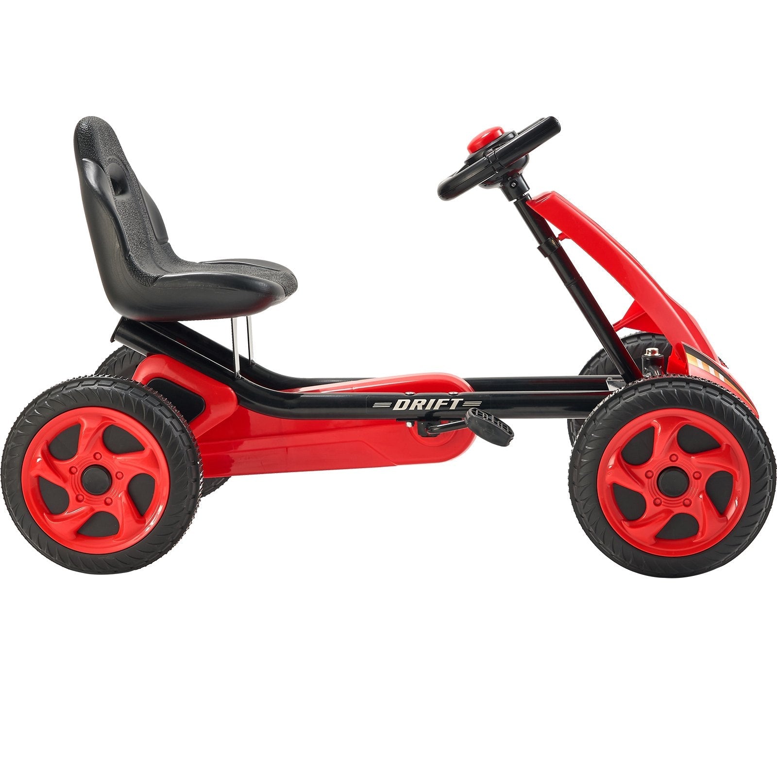 VEVOR Go Kart 4 Wheel Pedal Ride On Toy for Kids Ages 3-8 Adjustable Seat Red 