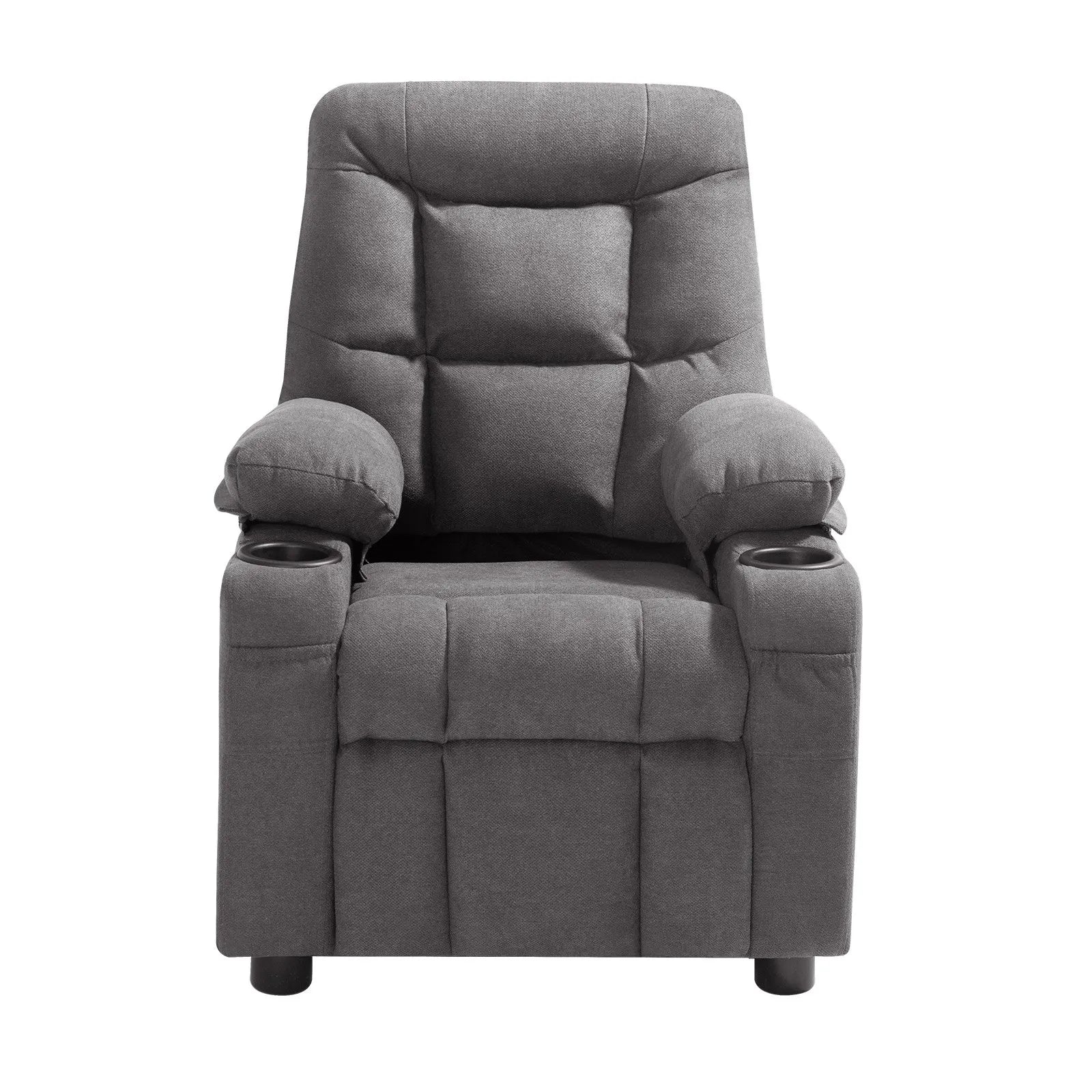 VEVOR Kids Reclining Chair Toddler Recliner with Cup Holders and Pockets (Grey)