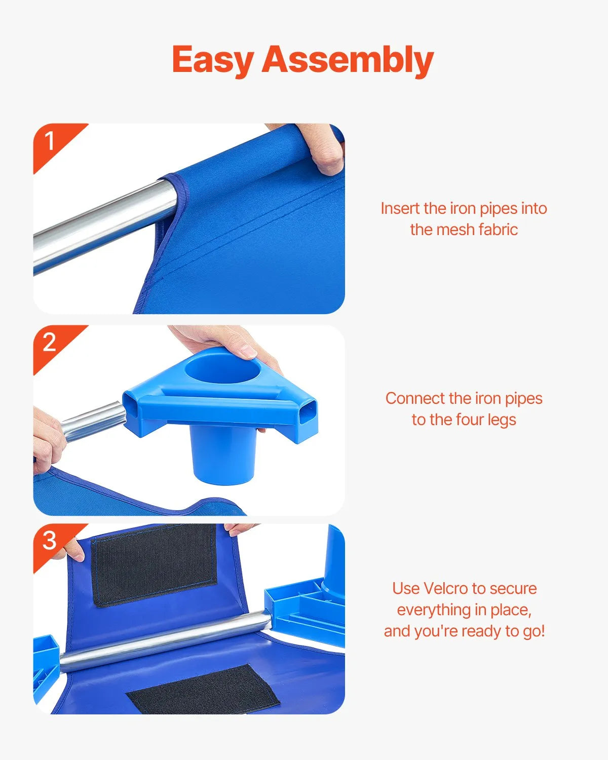 VEVOR Stackable Kiddie Cot 52" x 23" Daycare Nap Cots for Kids Blue (Pack of 4)