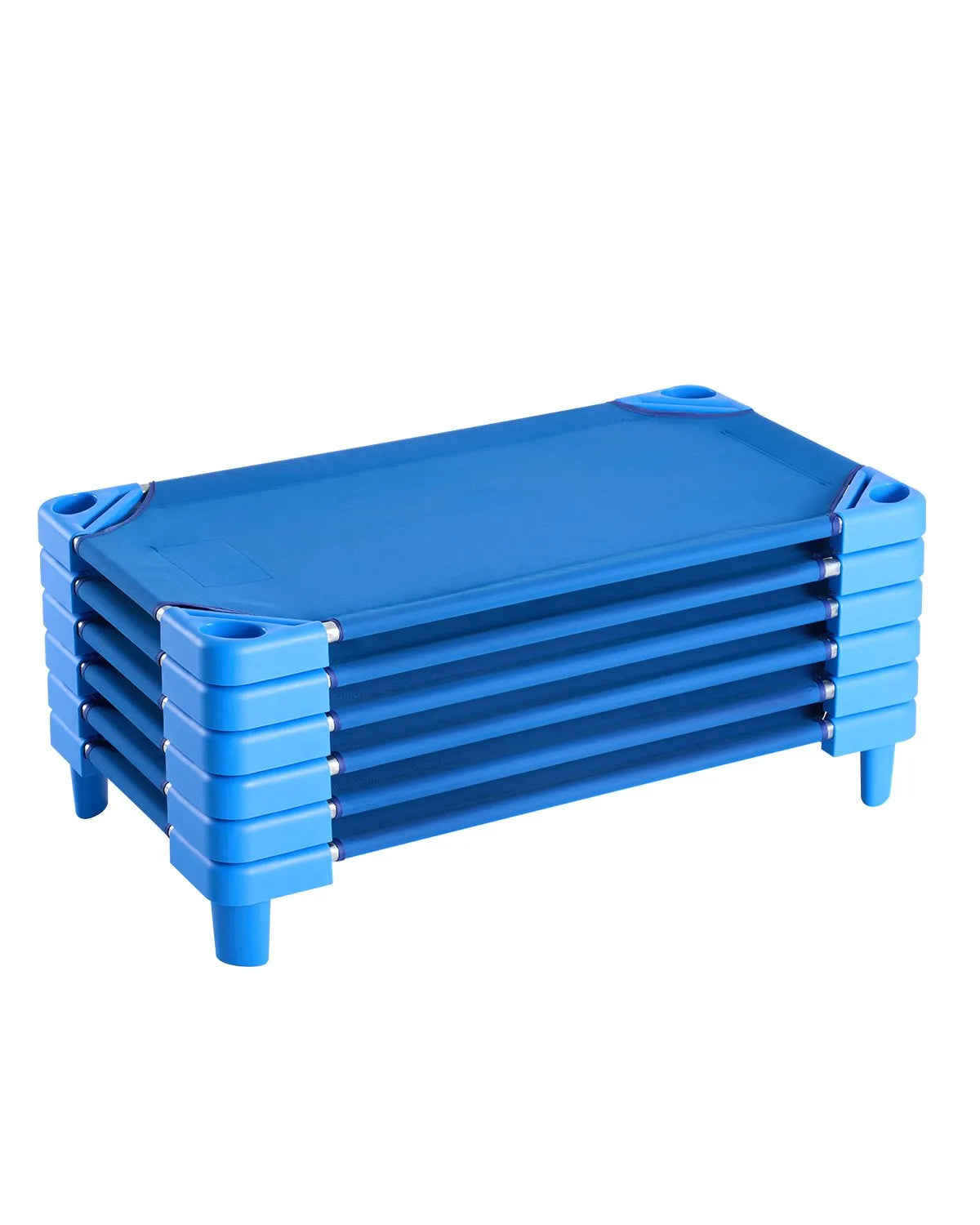VEVOR Stackable Kiddie Cot 42" x 23" Daycare Nap Cots for Kids Blue (Pack of 6)