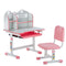 VEVOR Kids Study Chair and Desk with Bookshelf & Drawer Adjustable Height Pink