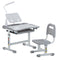 VEVOR Kids Chair and Desk Set Table Lamp Adjustable Height & Tilted Desktop Grey