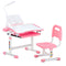 VEVOR Kids Chair and Desk Set Table Lamp Adjustable Height & Tilted Desktop Pink