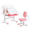 VEVOR Kids Study Chair and Desk with Bookshelf & Drawer Height Adjustable Pink