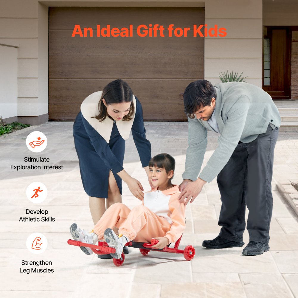 VEVOR Ride on Scooter Powered by Zig-Zag Motion Drift Cart for Kids Ages 4+ 