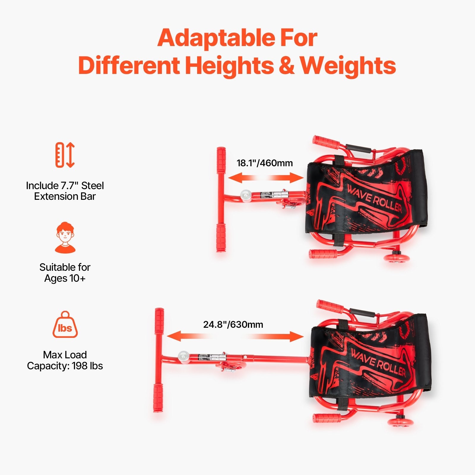 VEVOR Ride on Scooter Powered by Zig-Zag Motion Drift Cart for Kids Ages 10+ 