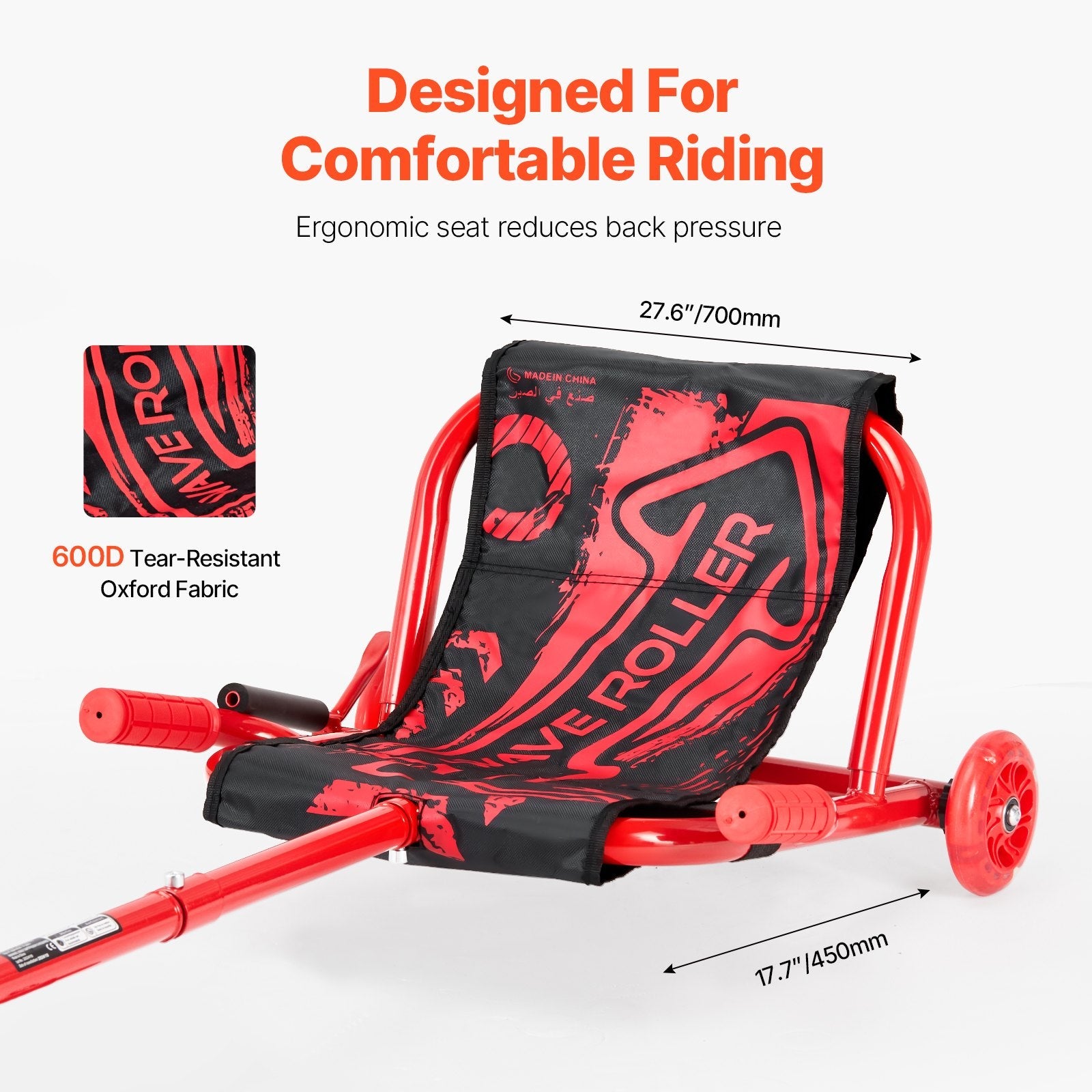 VEVOR Ride on Scooter Powered by Zig-Zag Motion Drift Cart for Kids Ages 10+ 