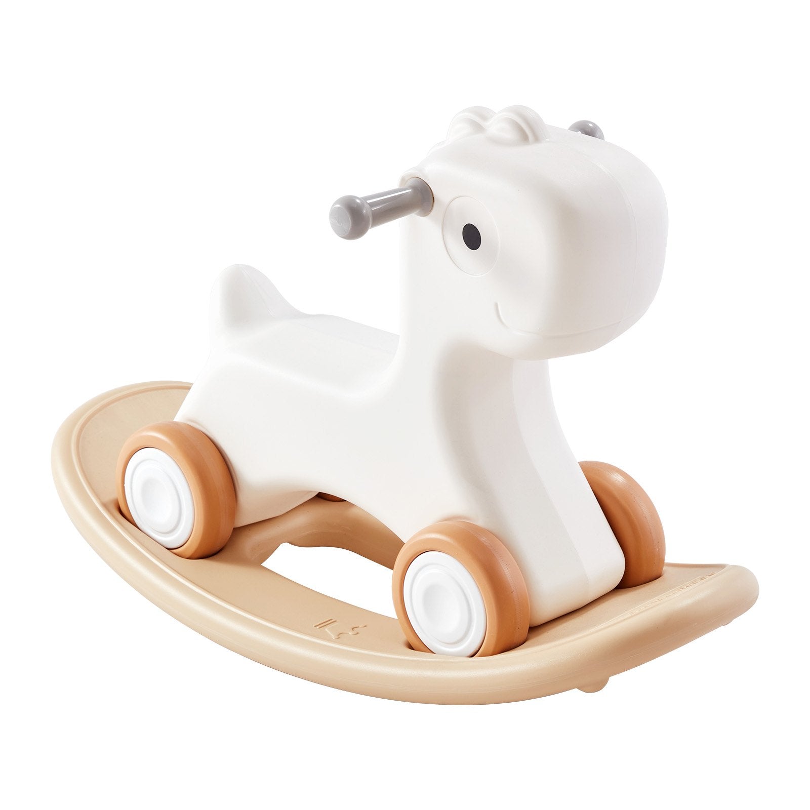 VEVOR 3 in 1 Rocking Horse for Toddlers 1-3 Years, Baby Rocking Horse with Detachable Balance Board and 4 Smooth Wheels, Support up to 80 lbs HDPE Material Kids Ride on Toy, 40° Swinging, White 
