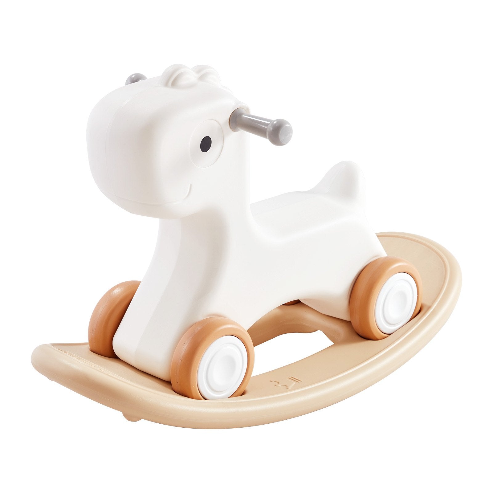 VEVOR 3 in 1 Rocking Horse for Toddlers 1-3 Years, Baby Rocking Horse with Detachable Balance Board and 4 Smooth Wheels, Support up to 80 lbs HDPE Material Kids Ride on Toy, 40° Swinging, White 